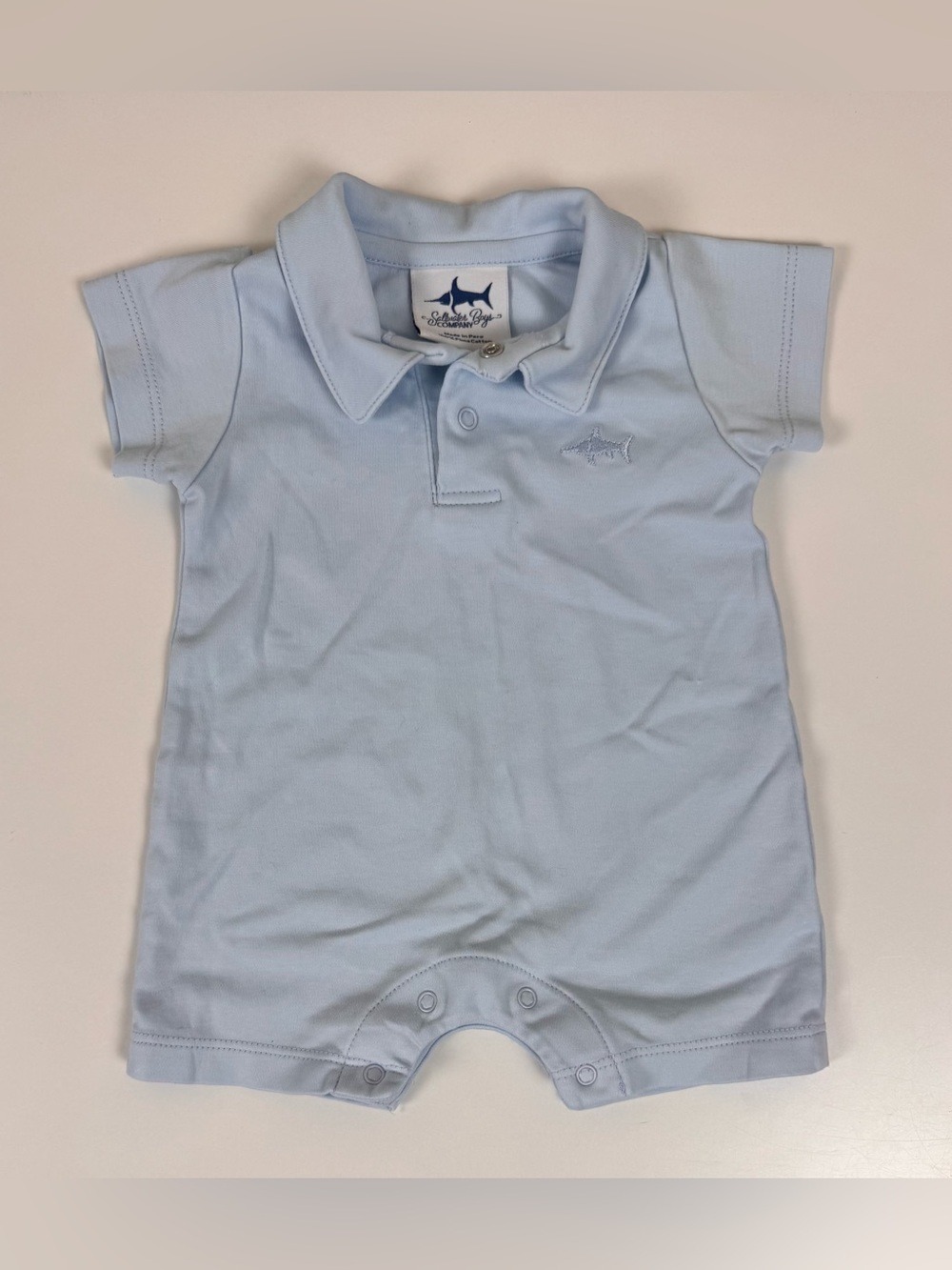 Saltwater Boys Company Baby Blue Collard Romper